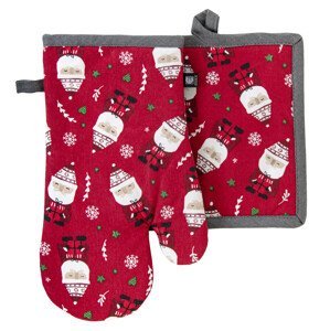 Vánoční kuchyňský set vánoční rukavice/chňapka SANTINO 18x30 cm/20X20 cm 100% bavlna Balení 2 kusy - pravá rukavice + chňapka