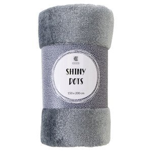 Vánoční deka z mikrovlákna SHINY DOTS 150x200 cm tmavě šedá