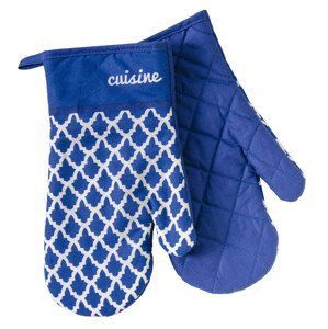 Kuchyňské bavlněné rukavice - chňapky MARAKESH modrá, 100% bavlna 19x30 cm Essex