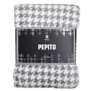 Deka z mikrovlákna PEPITO 150x200 cm šedá/bílá Essex