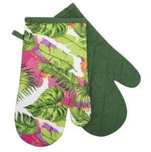 Kuchyňské bavlněné rukavice - chňapky PLANTA zelená, 100% bavlna 19x30 cm Essex