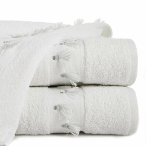 Bavlněný froté ručník s aplikací ALBAN 50x90 cm, krémová, 450 gr Mybesthome Varianta: ručník - 1 kus 50x90 cm