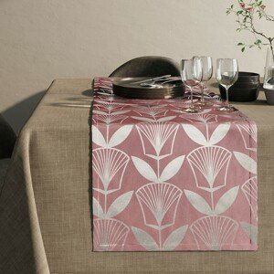 Ubrus - běhoun na stůl FLORA růžová 40x140 cm Mybesthome