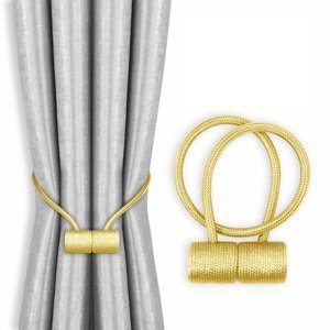 Dekorační ozdobná spona na závěsy s magnetem HANOI zlatá Mybesthome 2 kusy v balení Cena za 2 kusy v balení