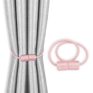 Dekorační ozdobná spona na závěsy s magnetem SURRI růžová Mybesthome 2 kusy v balení Cena za 2 kusy v balení