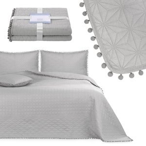 Přehoz na postel MEADOW 220x240 cm stříbrná Mybesthome