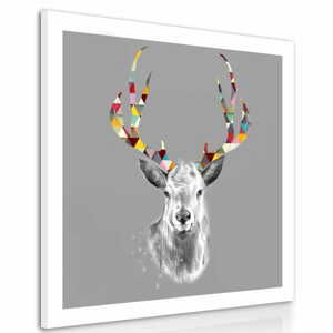 Obraz na plátně SCANDI DEER I různé rozměry Ludesign ludesign obrazy: 60x60 cm