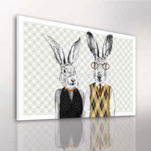 Obraz na plátně MR. AND MRS. RABBIT různé rozměry Ludesign ludesign obrazy: 80x60 cm