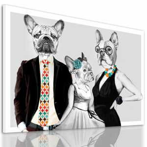 Obraz na plátně BULDOG FAMILY - C různé rozměry Ludesign ludesign obrazy: 100x70 cm