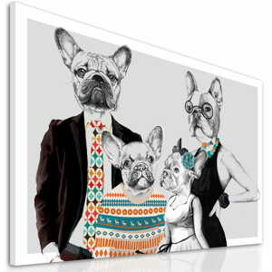 Obraz na plátně BULDOG FAMILY - B různé rozměry Ludesign ludesign obrazy: 70x50 cm