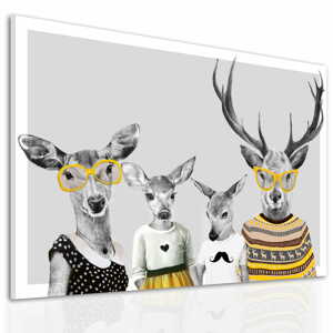 Obraz na plátně DEER FAMILY F různé rozměry Ludesign ludesign obrazy: 80x60 cm