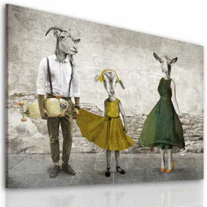 Obraz na plátně GOAT FAMILY - B různé rozměry Ludesign ludesign obrazy: 100x70 cm