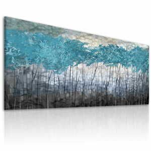 Obraz na plátně BLUE WOOD různé rozměry Ludesign ludesign obrazy: 100x40 cm