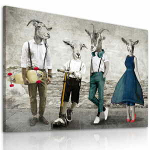 Obraz na plátně GOAT FAMILY - F různé rozměry Ludesign ludesign obrazy: 80x60 cm