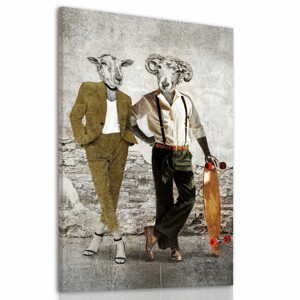 Obraz na plátně HIPSTER SHEEP motiv B různé rozměry Ludesign ludesign obrazy: 100x70 cm