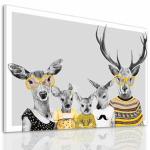 Obraz na plátně DEER FAMILY H různé rozměry Ludesign ludesign obrazy: 80x60 cm