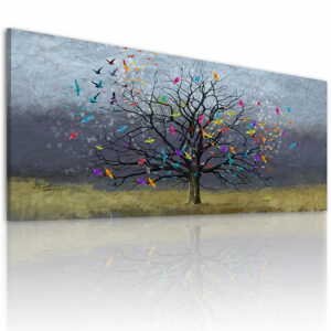 Obraz na plátně COLORED TREE A různé rozměry Ludesign ludesign obrazy: 100x40 cm