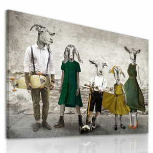 Obraz na plátně BIG GOATS FAMILY různé rozměry Ludesign ludesign obrazy: 80x60 cm