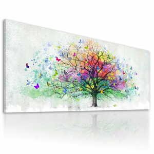 Obraz na plátně BUTTERFLY TREE B různé rozměry Ludesign ludesign obrazy: 120x50 cm