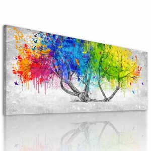 Obraz na plátně COLORS TREE A různé rozměry Ludesign ludesign obrazy: 120x50 cm