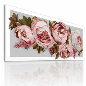 Obraz na plátně PEONY FLOWER A různé rozměry Ludesign ludesign obrazy: 100x40 cm