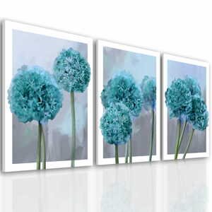 Obraz na plátně GARLIC FLOWER A set 3 kusy různé rozměry Ludesign ludesign obrazy: 3x 40x60 cm