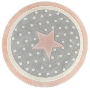 Kusový vzorovaný koberec DIAMOND - PINK STARS Ø 120 cm Multidecor