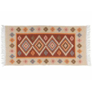 Kusový oboustranný vzorovaný koberec KILIM - ROMBY hnědá více rozměrů Multidecor Rozměr: 60x120 cm