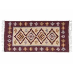 Kusový oboustranný vzorovaný koberec KILIM - ROMBY švestková 80x150 cm Multidecor