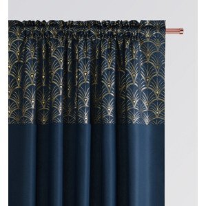Dekorační vzorovaný závěs s řasící páskou BELISA TAPE modrá 140x250 cm (cena za 1 kus) MyBestHome