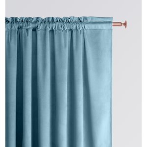 Dekorační závěs s řasící páskou VELVETIA TAPE azurově modrá 140x250 cm (cena za 1 kus) MyBestHome