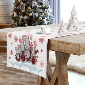 Vánoční ubrus - běhoun na stůl GNOM bílá A 40x180 cm Mybesthome