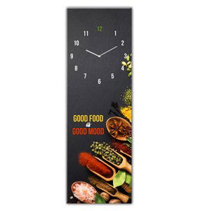 Skleněné nástěnné hodiny GOOD FOOD 20x60 cm Styler