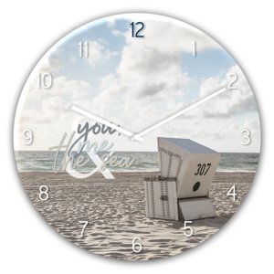 Skleněné nástěnné hodiny THE SEA Ø 30 cm Styler