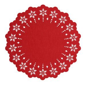 Vánoční prostírání SNĚŽENKA červená Ø 38 cm Mybesthome