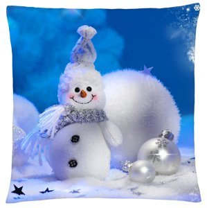 Vánoční polštář HAPPY SNOWMAN Mybesthome 40x40 cm Varianta: Povlak na polštář s výplní, 40x40 cm