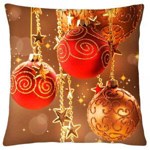 Vánoční polštář CHRISTMAS RED BALLS Mybesthome 40x40 cm Varianta: Povlak na polštář, 40x40 cm