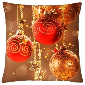 Vánoční polštář CHRISTMAS RED BALLS Mybesthome 40x40 cm Varianta: Povlak na polštář s výplní, 40x40 cm