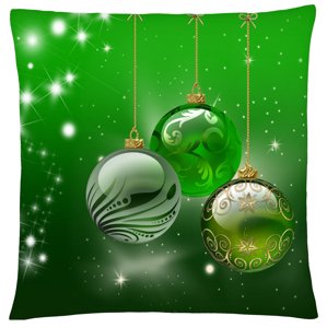 Polštář CHRISTMAS GREEN BALLS Mybesthome 40x40 cm Varianta: Povlak na polštář s antialergickou prošívanou výplní, 40x40 cm