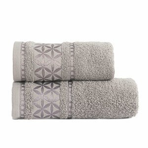 Bavlněný froté ručník s bordurou PAOLA 50x90 cm šedá 450 gr Mybesthome