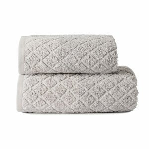 Bavlněný froté ručník se vzorem OLIWIER 50x90 cm světle šedá 520 gr Mybesthome