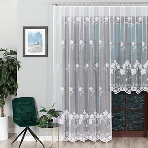 Dekorační vzorovaná záclona KARMINA LONG bílá 200x250 cm (cena za 1 kus dlouhé záclony) MyBestHome