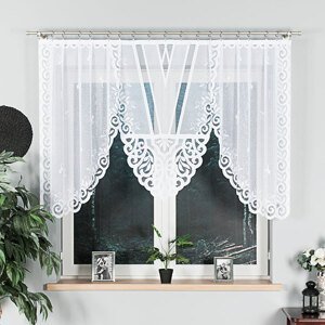 Dekorační oblouková krátká záclona ROZALIA 120 bílá 250x120 cm MyBestHome
