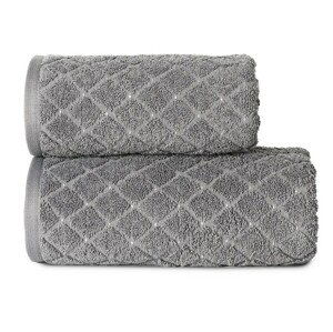Bavlněný froté ručník se vzorem OLIWIER 50x90 cm tmavě šedá 520 gr Mybesthome