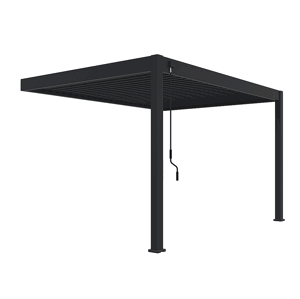 Zahradní hliníková pergola do stěny 4x3 m (antracit)