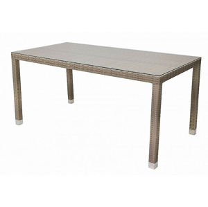 DEOKORK VÝPRODEJ Zahradní ratanový stůl NAPOLI 160x80 cm (šedo-béžová)