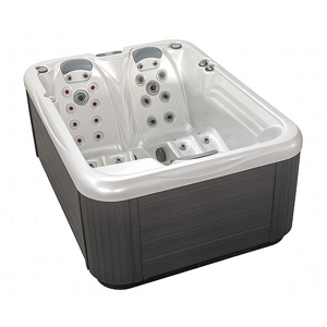 Vířivá vana Plug&Play 4 pro 3 osob - bednění Teak matt Pearl white