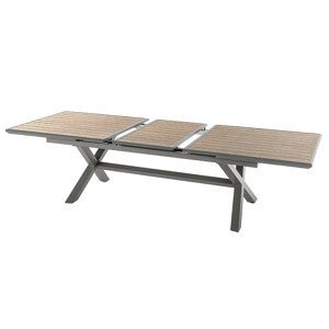 HESPERIDE Hliníkový stůl VERONA 220/279 cm (šedo-hnědý/medová)