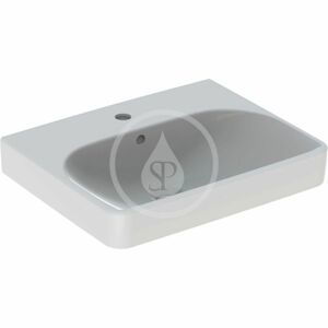 GEBERIT Smyle Square Umyvadlo 550x440 mm, s přepadem, otvor pro baterii, bílá 500.259.01.1