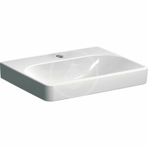 GEBERIT Smyle Square Umyvadlo 600x480 mm, bez přepadu, otvor pro baterii, bílá 501.732.00.1